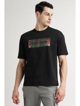 Reebok - Men Black Printed T-Shirt