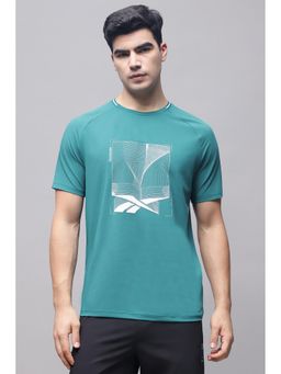 Reebok - Men Blue Printed T-Shirt