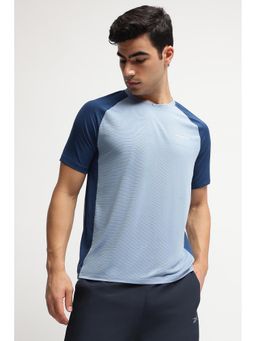 Reebok - Men Blue Colorblock T-Shirt