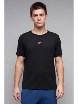 Reebok - Men Black Solid T-Shirt