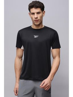 Reebok - Men Black Solid T-Shirt