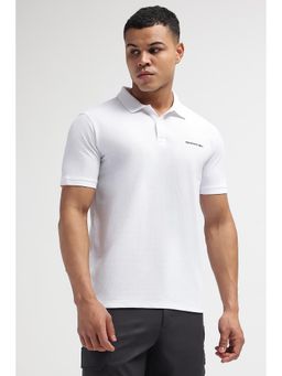 Reebok - Men White Textured Polo T-Shirt