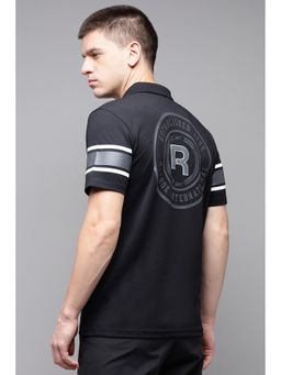 Reebok - Men Black Printed Polo T-Shirt
