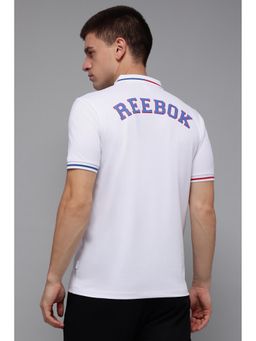 Reebok - Men White Solid Polo T-Shirt
