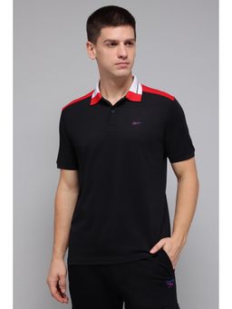Reebok - Men Black Colorblock Polo T-Shirt