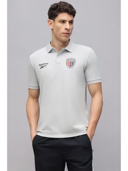 Reebok - Men Grey Printed Polo T-Shirt