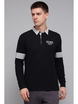 Reebok - Men Black Colorblock Polo T-Shirt