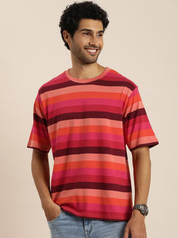 Difference of Opinion - Multicoloured Striped Oversized T-shirt