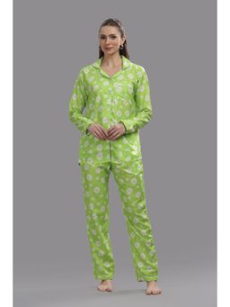 Pyjama Party - Daisy Dreams Button Down Shirt and Pyjama - Green