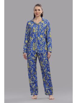 Pyjama Party - Sunny Blues Button Down Shirt and Pyjama - Blue