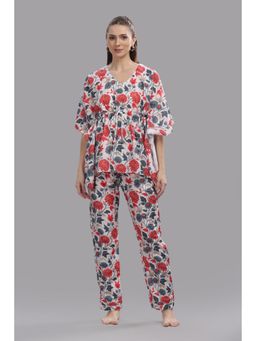 Pyjama Party - Ruby Petals Kaftan and Pyjama - Multi-Color
