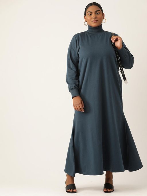 fleece maxi dress Plaid Fleece Maxi Dress: Handmade Full Length Winter Gown With Pockets