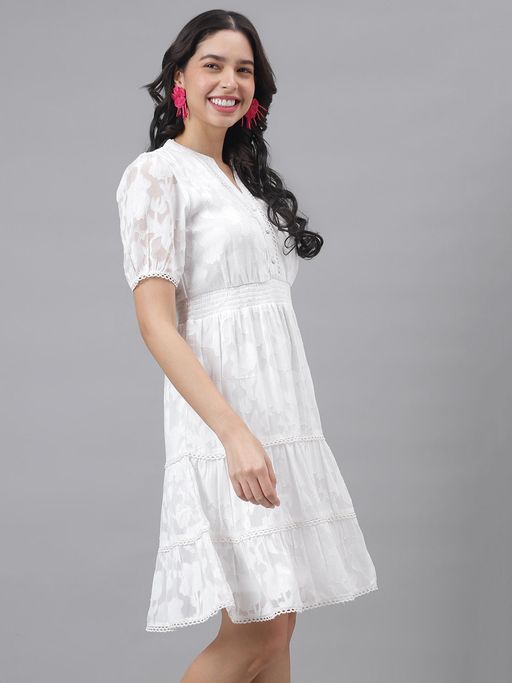 half sleeve fit and flare dress Linen Summer Midi Flare Dress