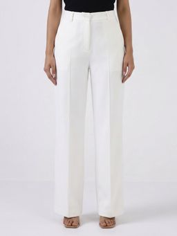 Powersutra - Women White High-Rise Pintucked Pant