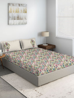 Ddecor Live Beautiful - DDECOR - Cheery 100% Cotton Double Bedsheet with 2 Pillow Covers, Pink