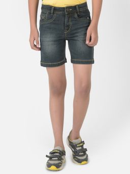 CRIMSOUNE CLUB - Boy Blue Solid Light Fade Denim Shorts