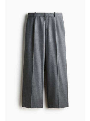 Buy H&M Men Grey Loose Fit Tailored Trousers (30) - Image 1