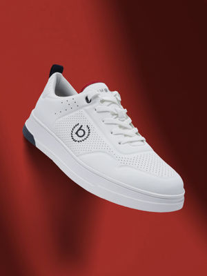 Bugatti Franc Sneaker Uomo Bianco - Suola Memory Foam - Scarpe Sportive Basse Con Lacci Elastici