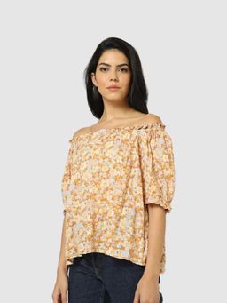 GAP - Women Multicolor Floral Ditsy Off-Shoulder Elbow-Length Top