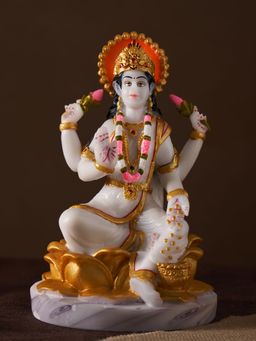 DecorTwist - Marble Dust Goddess Laxmi Mata Lakshmi Idol