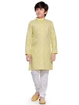 Jeetethnics - Boys Yellow Kurta Pyjama Set (Set of 2)
