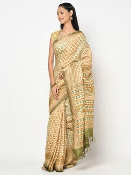 Fabindia - Silk Tussar Block Print Sari