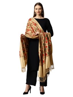 SWI STYLISH - Womens Kashmiri Wool Shawl -Beige