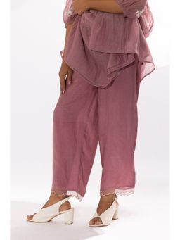 PANTS AND PAJAMAS - Lavender Cotton Silk Scallop Pant