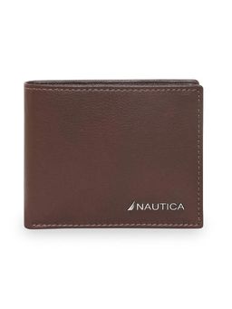 Nautica - Bi Fold Brown Slim and Light Weight Leather Mens Stylish Casual Wallet