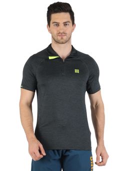 Rock.it - Men Grey Regular Fit Half Sleeve Collar Neck T-Shirt