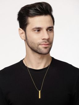 Gahan - Men Gold Plated Geometric Pendant With Chain