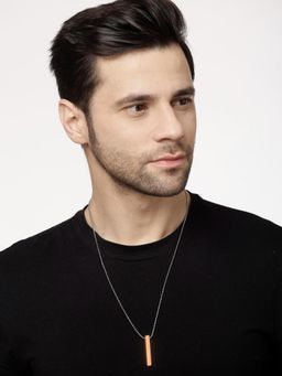 Gahan - Men Copper Plated Geometric Pendant With Chain