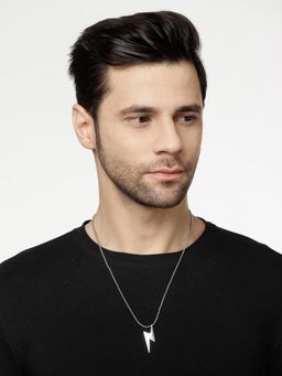 Gahan - Men Silver Plated Flash Pendant With Chain