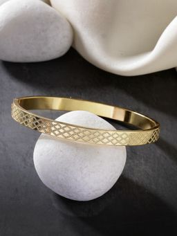 Gahan - Men Gold-Plated Stainless Steel Kada Bracelet