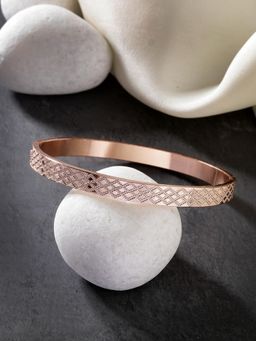 Gahan - Men Rose Gold Stainless Steel Kada Bracelet