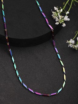 Gahan - Men Multicolor Rhodium-Plated Stainless Steel Chain