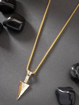 Gahan - Men Gold-Plated Arrow-Shaped Pendant With Chain