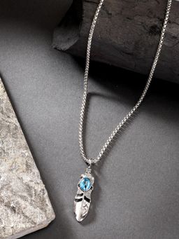 Gahan - Men Silver-Plated Stainless Steel Pendant With Chain