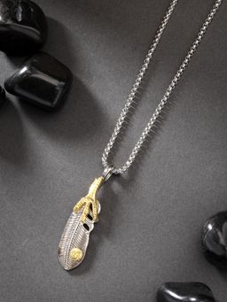 Gahan - Men Silver-Plated Stainless Steel Pendant With Chain