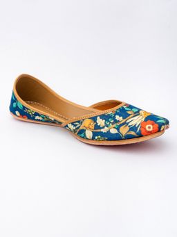 NR by Nidhi Rathi - Printed Royal Blue Juttis