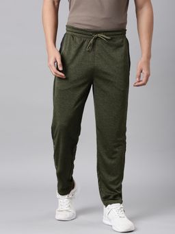 Classic Polo - Mens Olive Green Slim Fit Solid Polyester Active Wear Track Pant