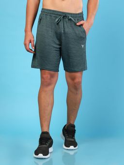 Technosport - Men Green Slim Fit Sports Shorts with TECHNO DRY