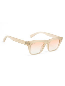 PERKEY - Unisex Square UV Protected Polarized Beige Sunglasses - PRKY002-C4 (52)