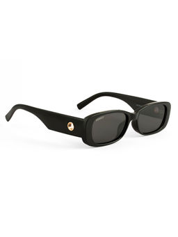 PERKEY - Unisex Rectangle UV Protected Polarized Black Sunglasses - PRKY006-C1 (53)