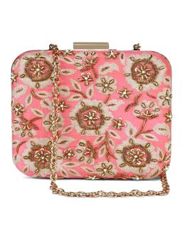 The Purple Sack - Pink Embellished Clutch