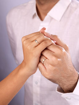 Mia by Tanishq - Commitment Chronicles Band 18Kt Rose Gold Couple Ring - Single Piece