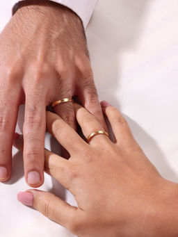 Mia by Tanishq - You & I Band 18Kt Gold Couple Ring - Single Piece