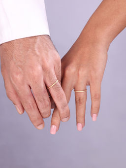 Mia by Tanishq - Forever Band 18Kt Gold Couple Ring - Single Piece