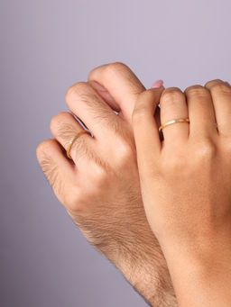 Mia by Tanishq - Milestone Band 18Kt Gold Couple Ring - Single Piece