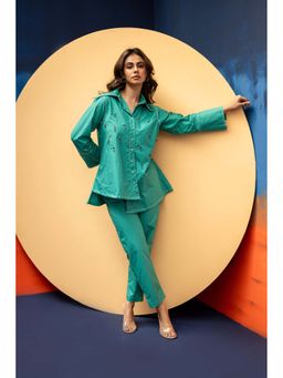 Amoh - Neva Shirt with Pant In Sea Green (Set of 2)